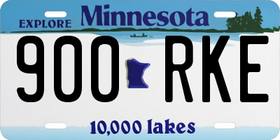 MN license plate 900RKE