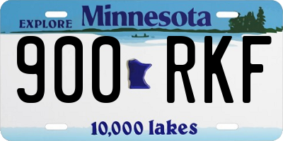 MN license plate 900RKF