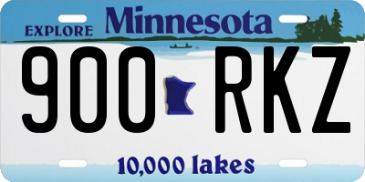 MN license plate 900RKZ