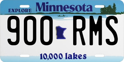 MN license plate 900RMS