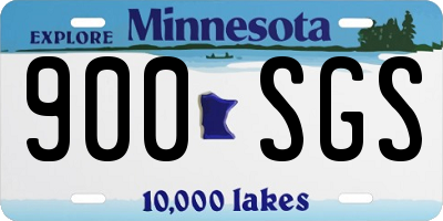 MN license plate 900SGS