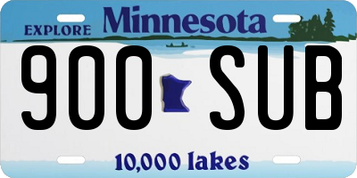 MN license plate 900SUB