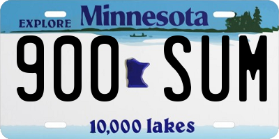 MN license plate 900SUM