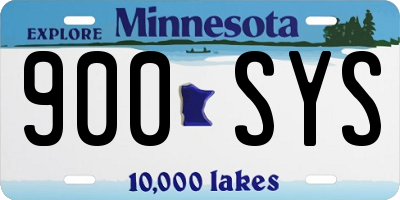 MN license plate 900SYS