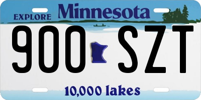 MN license plate 900SZT