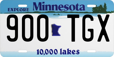 MN license plate 900TGX