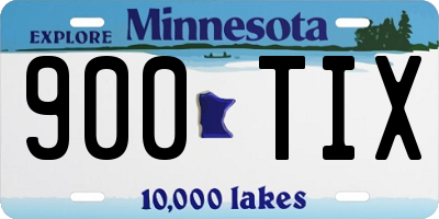 MN license plate 900TIX