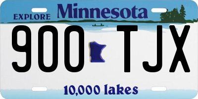 MN license plate 900TJX