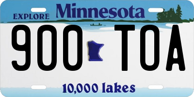 MN license plate 900TOA