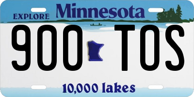 MN license plate 900TOS