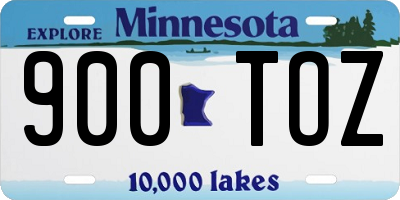 MN license plate 900TOZ