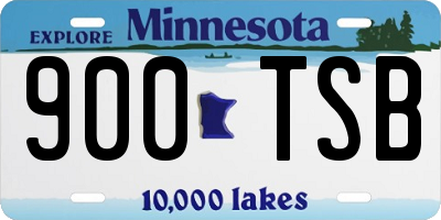 MN license plate 900TSB