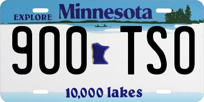 MN license plate 900TSO