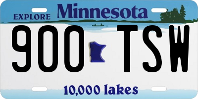 MN license plate 900TSW