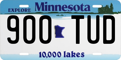 MN license plate 900TUD