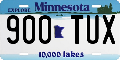 MN license plate 900TUX
