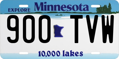 MN license plate 900TVW