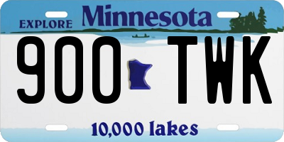 MN license plate 900TWK