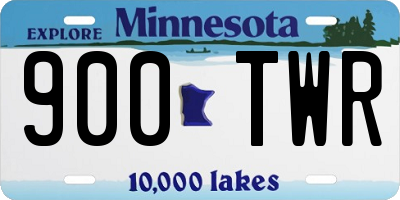 MN license plate 900TWR