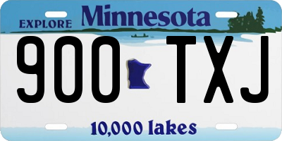 MN license plate 900TXJ