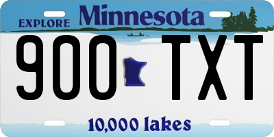 MN license plate 900TXT