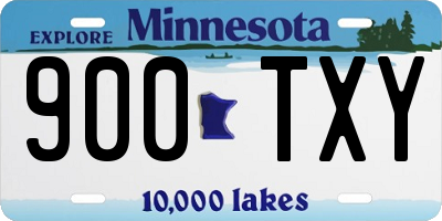 MN license plate 900TXY