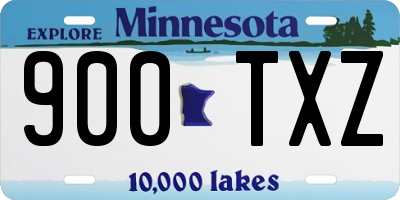 MN license plate 900TXZ
