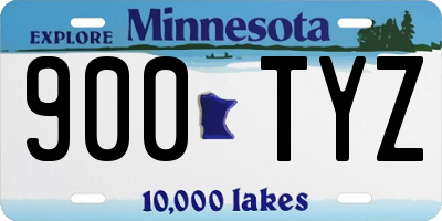 MN license plate 900TYZ