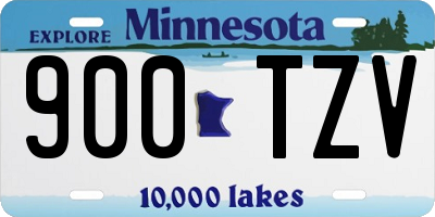 MN license plate 900TZV