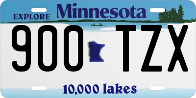 MN license plate 900TZX