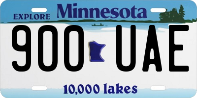 MN license plate 900UAE