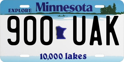 MN license plate 900UAK