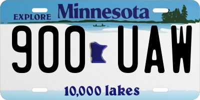 MN license plate 900UAW