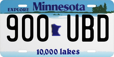 MN license plate 900UBD