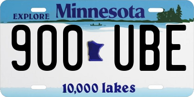 MN license plate 900UBE