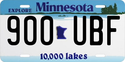 MN license plate 900UBF