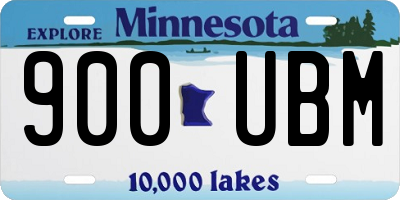 MN license plate 900UBM