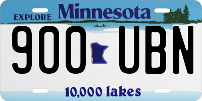 MN license plate 900UBN