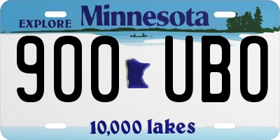 MN license plate 900UBO