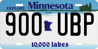 MN license plate 900UBP