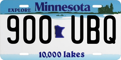 MN license plate 900UBQ