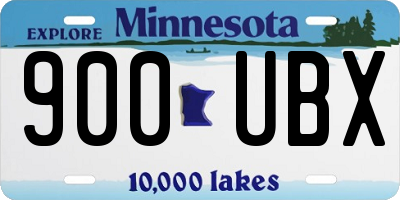 MN license plate 900UBX