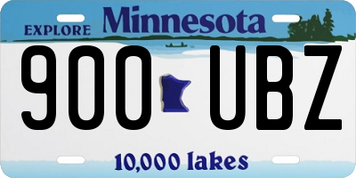 MN license plate 900UBZ