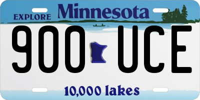 MN license plate 900UCE