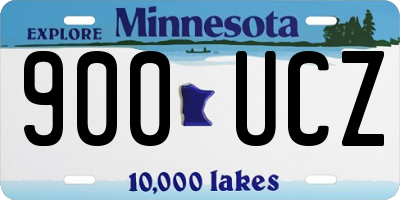 MN license plate 900UCZ