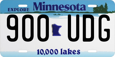 MN license plate 900UDG