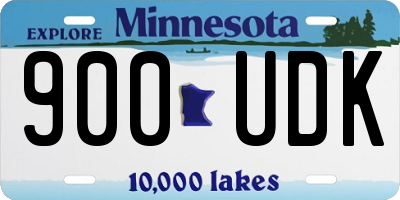 MN license plate 900UDK