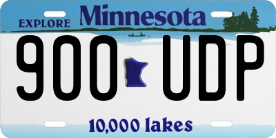 MN license plate 900UDP
