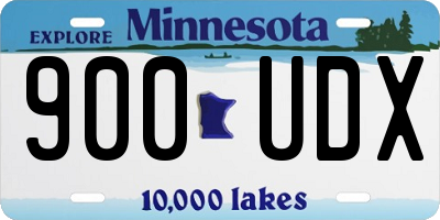 MN license plate 900UDX