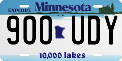 MN license plate 900UDY